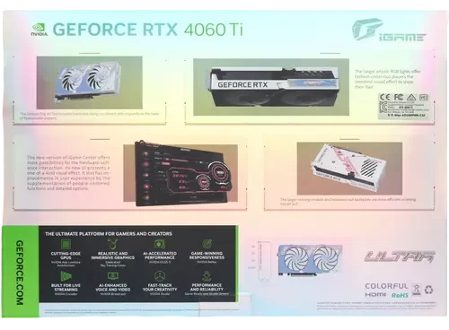 Видеокарта Colorful (RTX 4060 Ti Ultra W DUO OC 8GB-V) GeForce RTX 4060 Ti 8GB Ultra W DUO OC 8GB-V