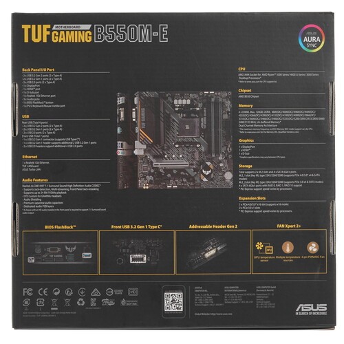 Материнская плата ASUS TUF GAMING B550M-E