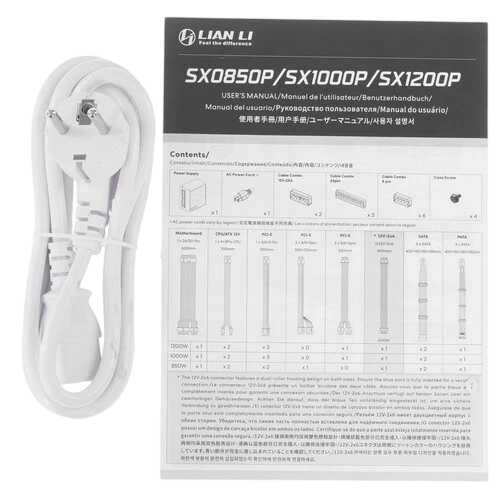 Блок питания Lian Li 1000W SX1000P White (G9P.SX1000P.W000.RU) 16 Pin (PCIe 5.1 Connector Cable Details)