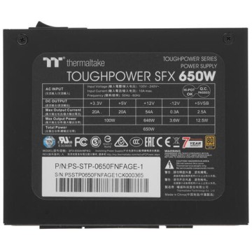 Блок питания Thermaltake 650W TOUGHPOWER SFX 650 PLUS Gold PS-STP-0650FNFAGE-1
