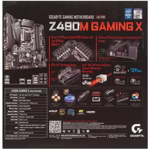 Материнская плата GIGABYTE Z490 GAMING X