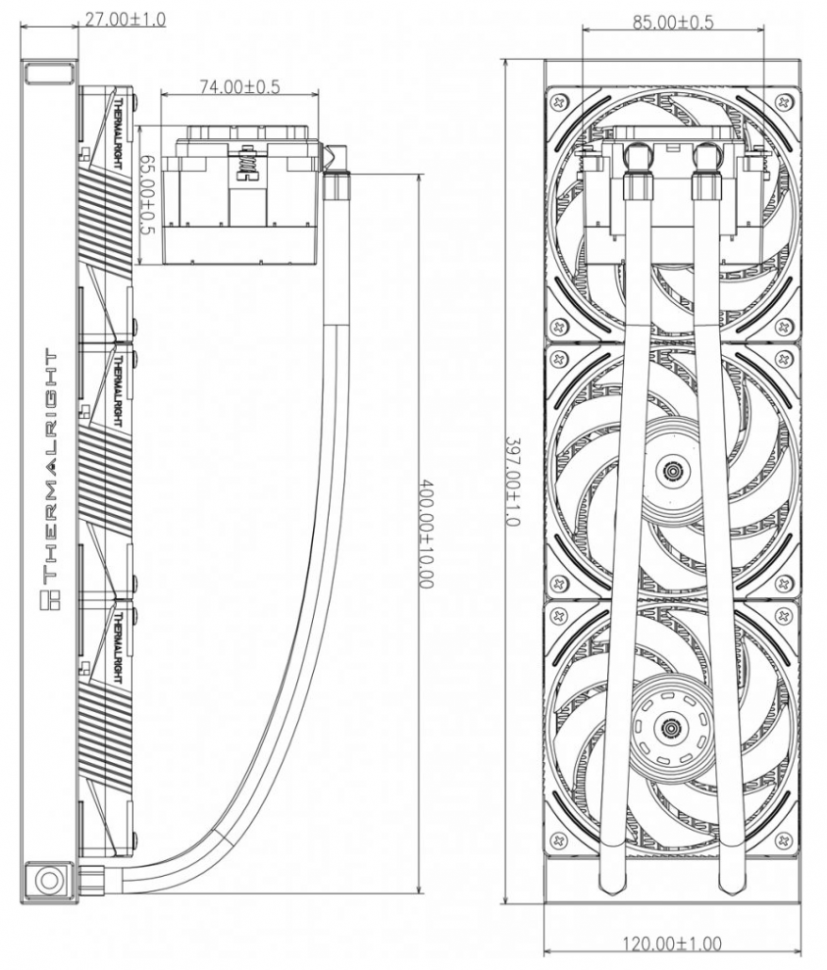 Система жидкостного охлаждения для процессора Thermalright Mjolnir Vision 360 ARGB Black (TRMV360AB)