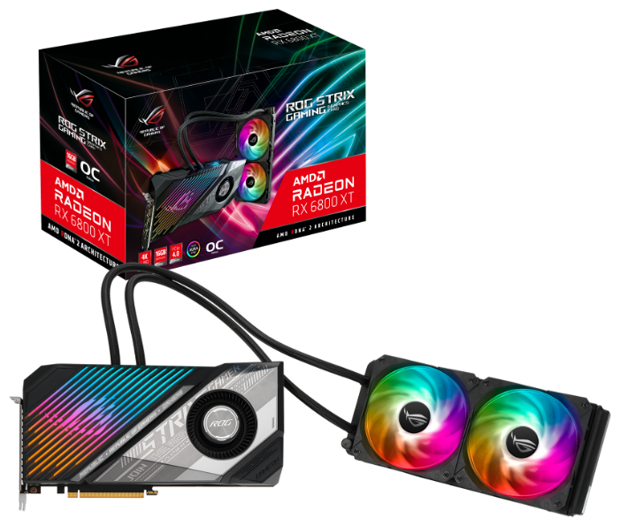Видеокарта ASUS (ROG-STRIX-LC-RX6800XT-O16G-GAMING) Radeon RX 6800 XT 16GB ROG Strix LC OC