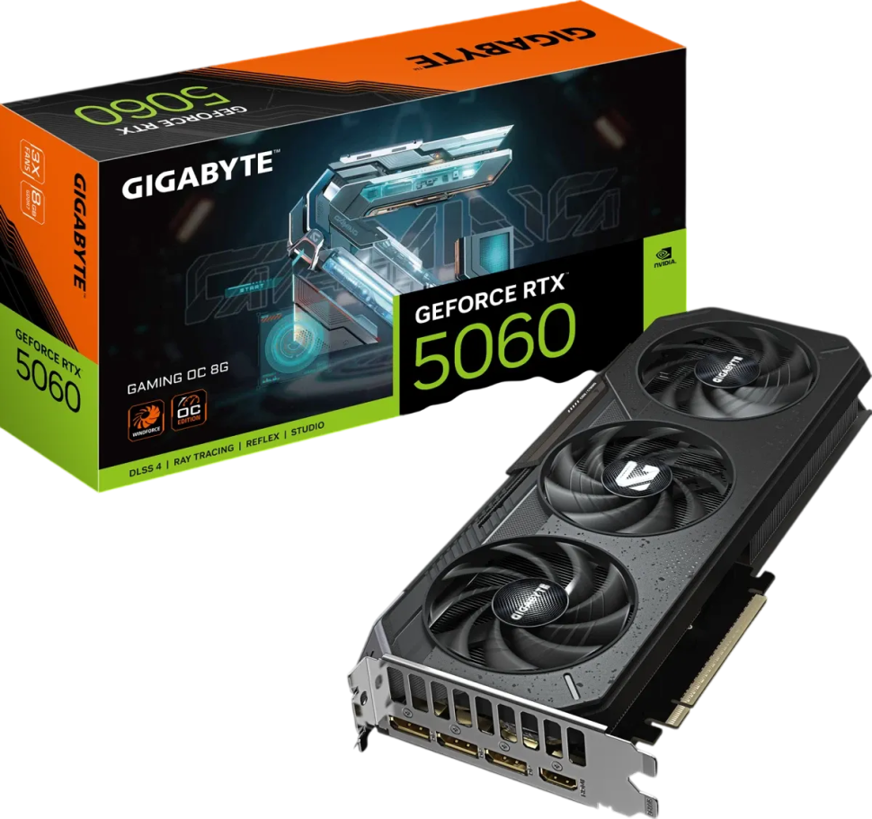 Видеокарта Gigabyte (GV-N5060GAMING OC-8GD) GeForce RTX 5060 8GB GAMING OC