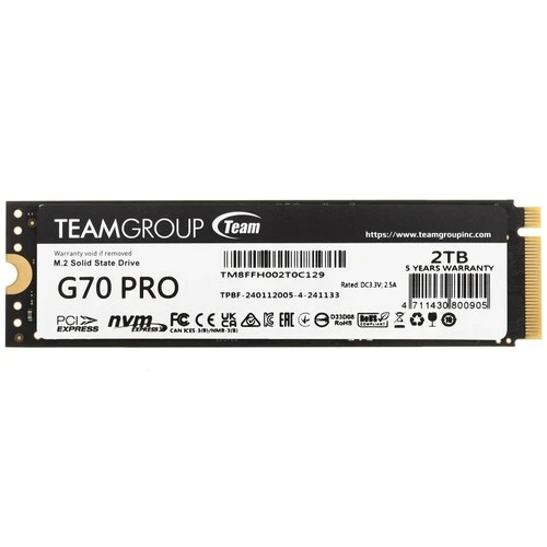 Твердотельный накопитель TeamGroup 2000 Gb T-FORCE G70 PRO (TM8FFH002T0C129)