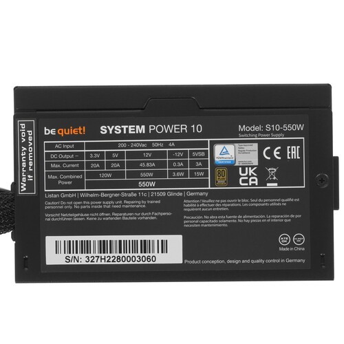 Блок питания Be Quiet! 550W SYSTEM POWER 10 BN327