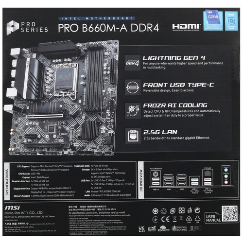Материнская плата MSI PRO B660M-A DDR4