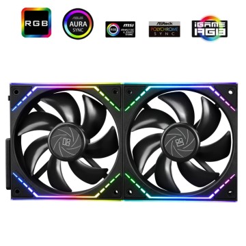 Комплект вентиляторов для корпуса Thermalright TL-M12Q X2 ARGB Black (TRTLM12QX2.2P)
