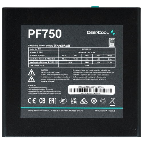 Блок питания Deepcool 750W PF750 (R-PF750D-HA0B-WDEU)