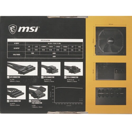 Блок питания MSI 650W MPG A650GF 306-7ZP0A11-CE0