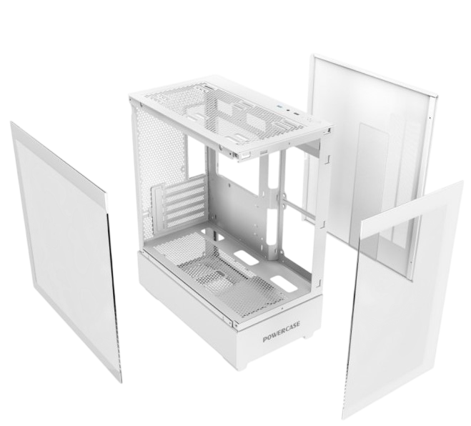 Компьютерный корпус Powercase VISION Micro M TG White (CVMMW-L0)
