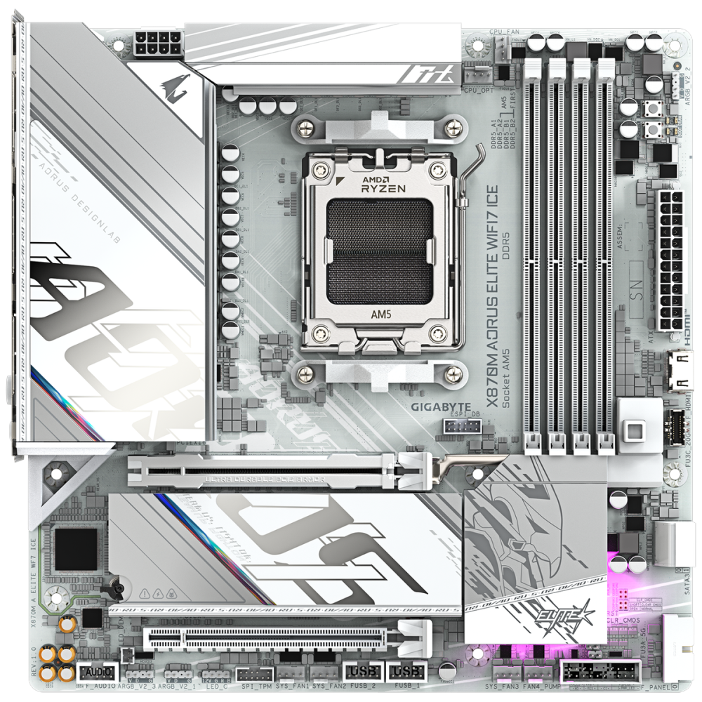 Материнская плата Gigabyte X870M AORUS ELITE WIFI7 ICE