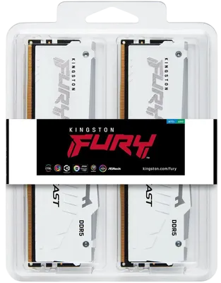 Оперативная память 64 Gb 5600 MHz Kingston FURY Beast AMD RGB White (KF556C36BWEAK2-64)