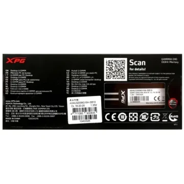 Оперативная память 8 Gb 3200 MHz ADATA XPG GAMMIX D10 Black (AX4U32008G16A-SB10)
