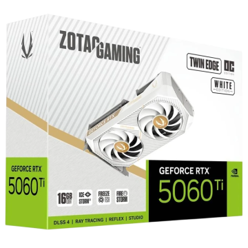 Видеокарта ZOTAC (ZT-B50620Q-10M) GeForce RTX 5060 Ti 16GB TWIN EDGE OC WHITE ED