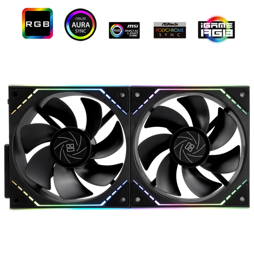 Комплект вентиляторов для корпуса Thermalright TL-M12QR X2 Reverse ARGB Black (TRTLM12QRX2.2P)