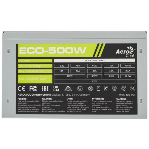 Блок питания Aerocool 500W ECO-500W