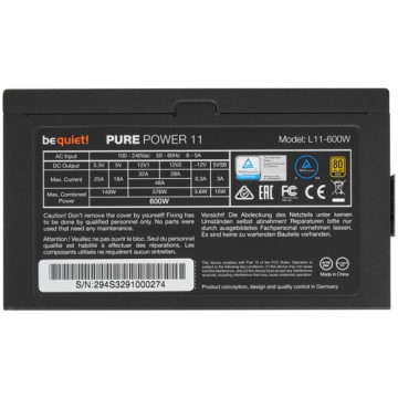 Блок питания Be Quiet! 600W PURE POWER 11 BN294
