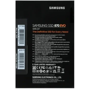 Твердотельный накопитель Samsung 4000 Gb 870 EVO (MZ-77E4T0B/EU)