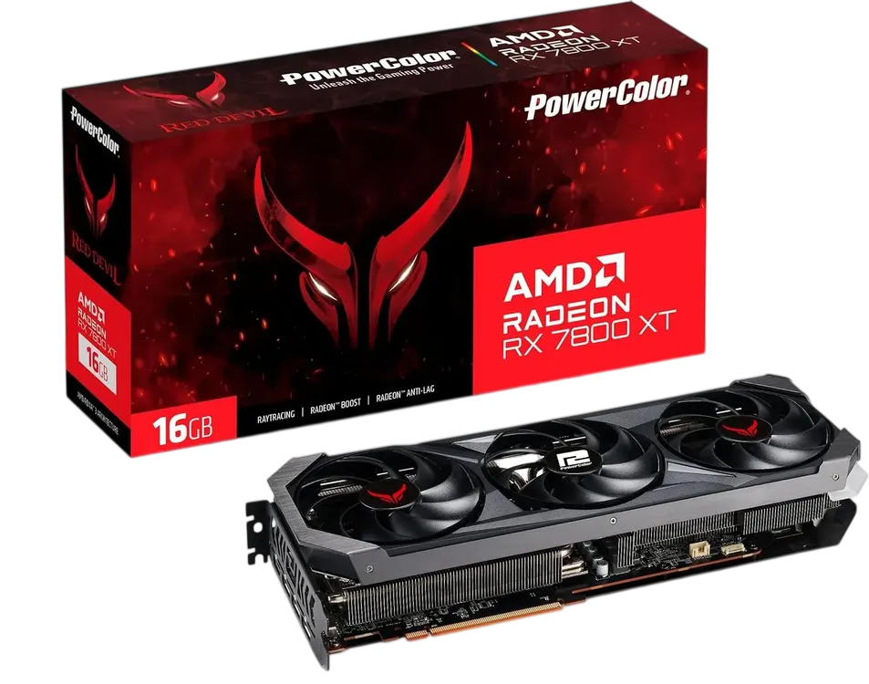 Видеокарта PowerColor (RX7800XT 16G-E/OC) Radeon RX 7800 XT 16GB Red Devil