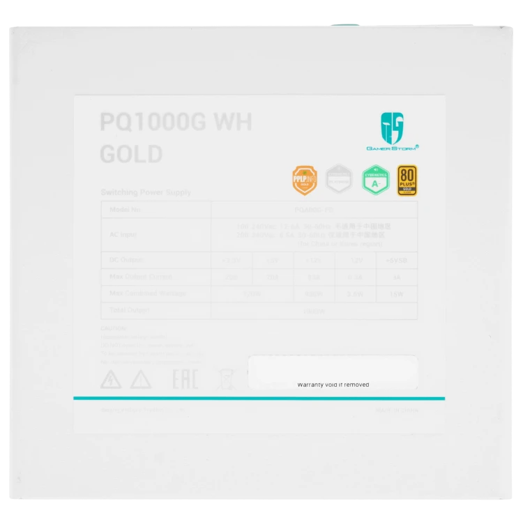 Блок питания Deepcool 1000W GAMERSTORM PQ1000G WH 16 Pin (PCIe 5.0 Connector Cable Details)