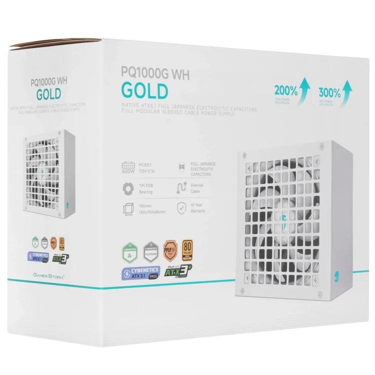 Блок питания Deepcool 1000W GAMERSTORM PQ1000G WH 16 Pin (PCIe 5.0 Connector Cable Details)