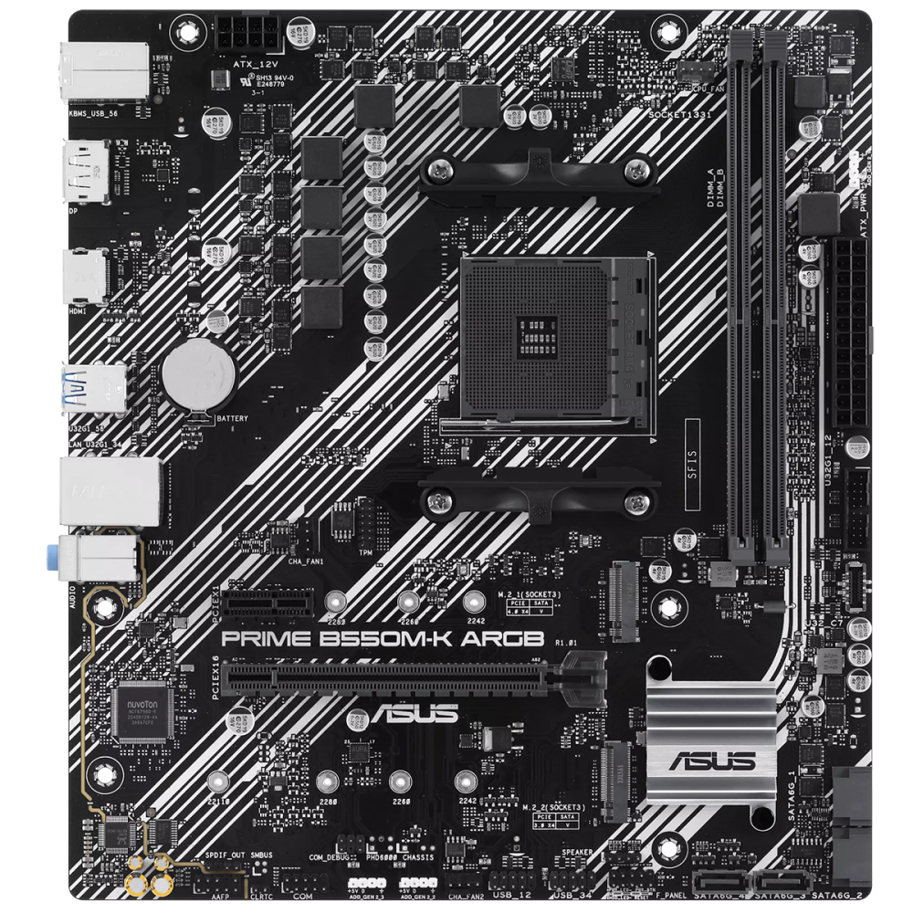 Материнская плата ASUS PRIME B550M-K ARGB (90MB1GC0-M0EAY0)