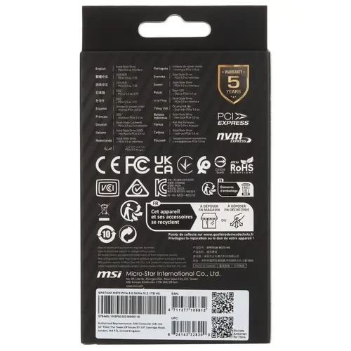 Твердотельный накопитель MSI 1000 Gb SPATIUM M570 S78-440L1M0-P83