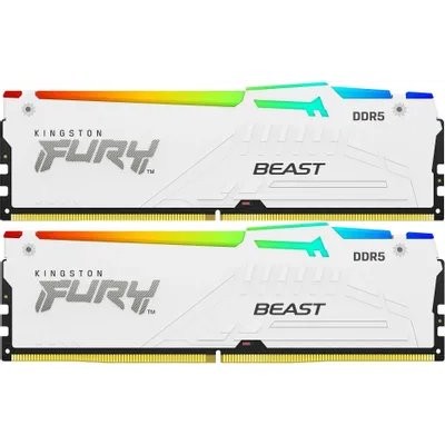 Оперативная память 64 Gb 5600 MHz Kingston FURY Beast RGB White (KF556C40BWAK2-64)