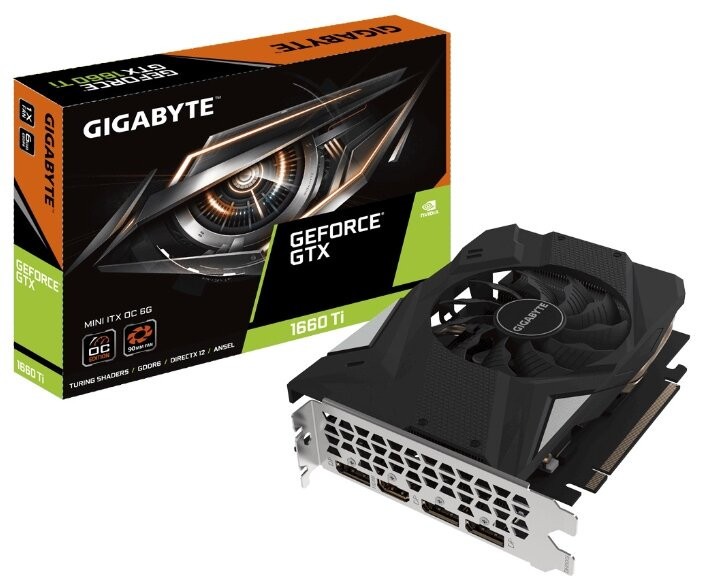 Видеокарта GIGABYTE (GV-N166TIXOC-6GD) GeForce GTX 1660 Ti 6GB MINI ITX OC