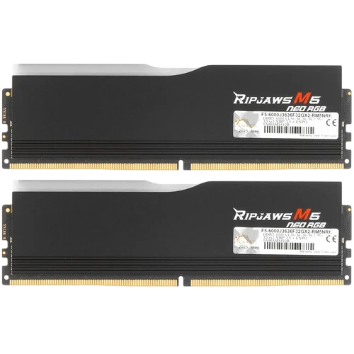 Оперативная память 64 Gb 6000 MHz G.Skill RIPJAWS M5 NEO RGB Black (F5-6000J3636F32GX2-RM5NRK)