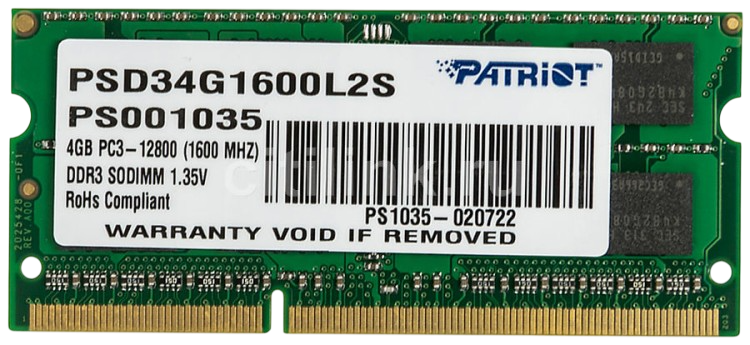 Оперативная память 4 Gb 1600 MHz PATRIOT SIGNATURE LINE (PSD34G1600L2S)