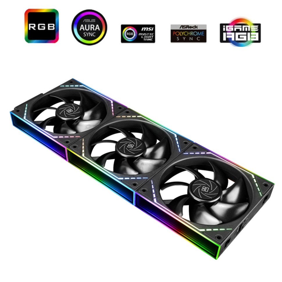 Комплект вентиляторов для корпуса Thermalright TL-M12Q X3 ARGB Black (TRTLM12QX3.3P)