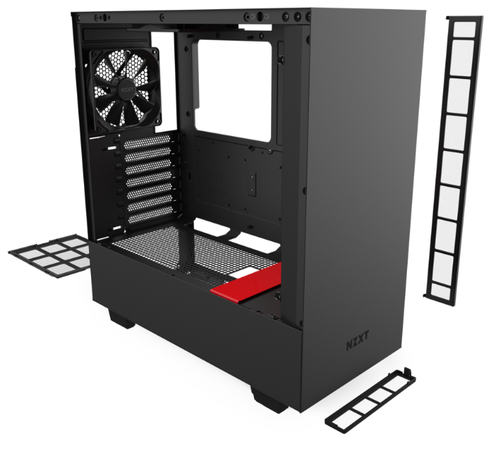 Компьютерный корпус NZXT H510 Black/Red CA-H510B-BR