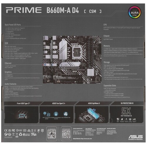 Материнская плата ASUS PRIME B660M-A D4-CSM (90MB19K0-M1EAYC)