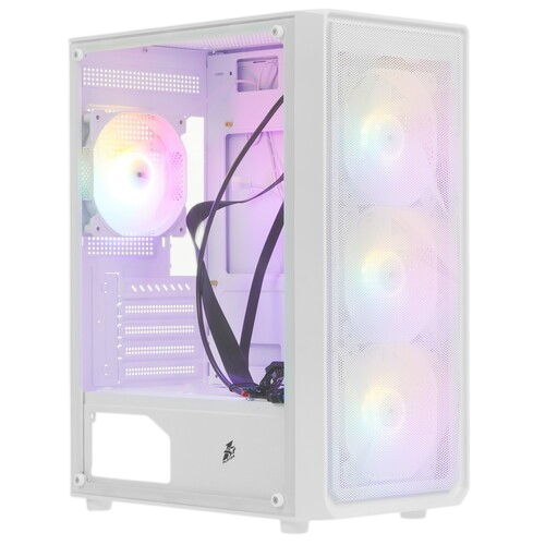 Компьютерный корпус 1STPLAYER FD3-M LED White (FD3-M-WH-4F1-W)