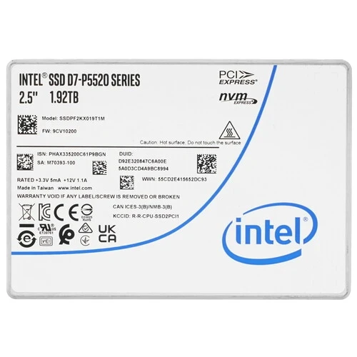 Твердотельный накопитель Intel 1920 Gb TLC D7-P5520 (SSDPF2KX019T1M1)