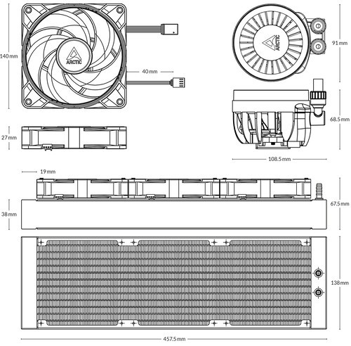 Система жидкостного охлаждения для процессора Arctic Cooling Liquid Freezer III 420 ARGB White (ACFRE00153A)