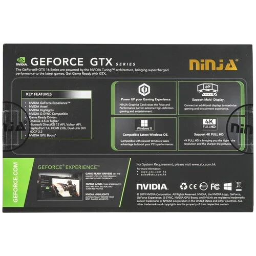 Видеокарта Sinotex Ninja (NK166SF66F) GeForce GTX 1660 SUPER 6GB