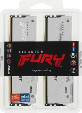 Оперативная память 64 Gb 6000 MHz Kingston FURY Beast AMD RGB White (KF560C36BWEAK2-64)