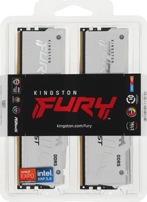 Оперативная память 64 Gb 6000 MHz Kingston FURY Beast AMD RGB White (KF560C36BWEAK2-64)