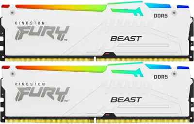 Оперативная память 64 Gb 6000 MHz Kingston FURY Beast AMD RGB White (KF560C36BWEAK2-64)