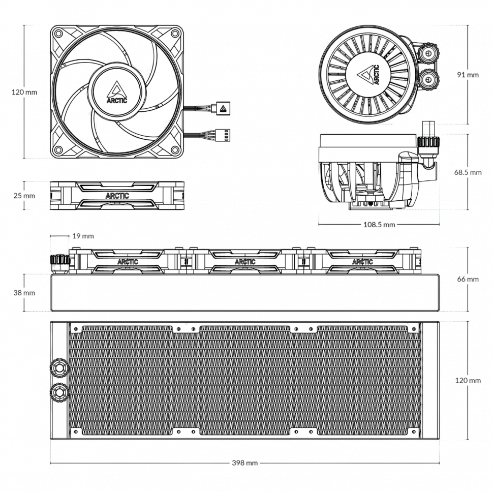 Система жидкостного охлаждения для процессора Arctic Cooling Liquid Freezer III Pro 360 (ACFRE00180A)