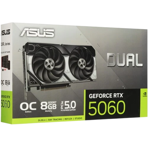 Видеокарта ASUS (DUAL-RTX5060-O8G) GeForce RTX 5060 8GB DUAL OC (90YV0N12-M0NA00)
