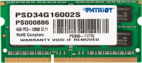 Оперативная память 4 Gb 1600 MHz PATRIOT (PSD34G16002S)