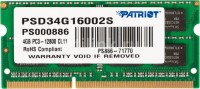 Оперативная память 4 Gb 1600 MHz PATRIOT (PSD34G16002S)