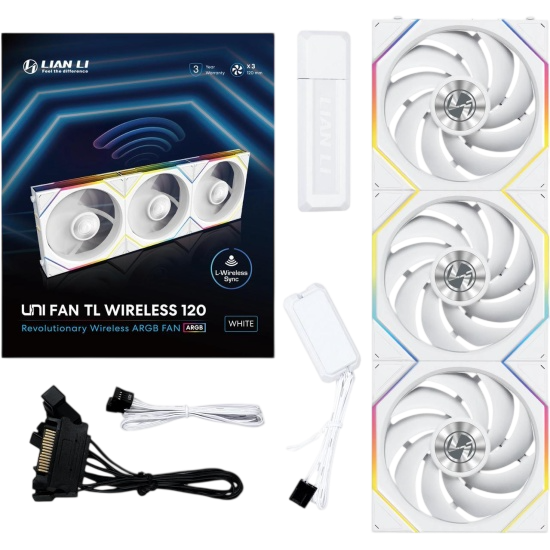 Комплект вентиляторов для корпуса Lian Li UNI FAN TL WIRELESS 120 12TL1W3W WHITE (G99.12TL1W3W.R0)