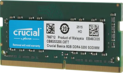 Оперативная память 8 Gb 3200 MHz CRUCIAL Basic (CB8GS3200)