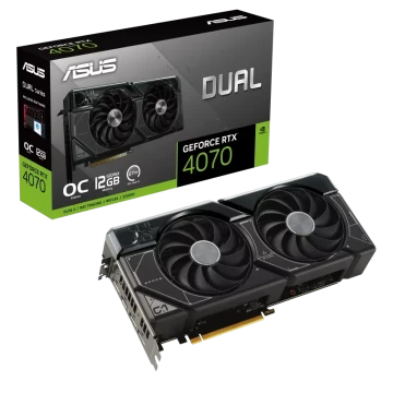 Видеокарта ASUS (DUAL-RTX4070-O12G) GeForce RTX 4070 12GB DUAL OC 90YV0IZ2-M0NA00
