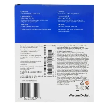 Твердотельный накопитель Western Digital 4000 Gb Blue WDS400T2B0A